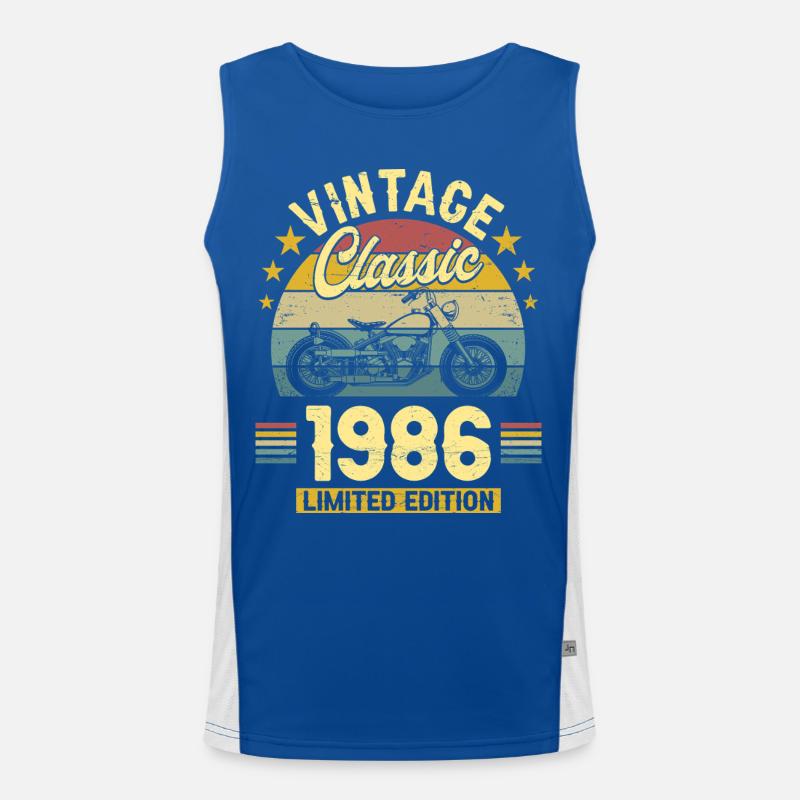 1986 Biker 40. Geburtstag Mann Funktionelles Kontrast-Tank Top für Männer 