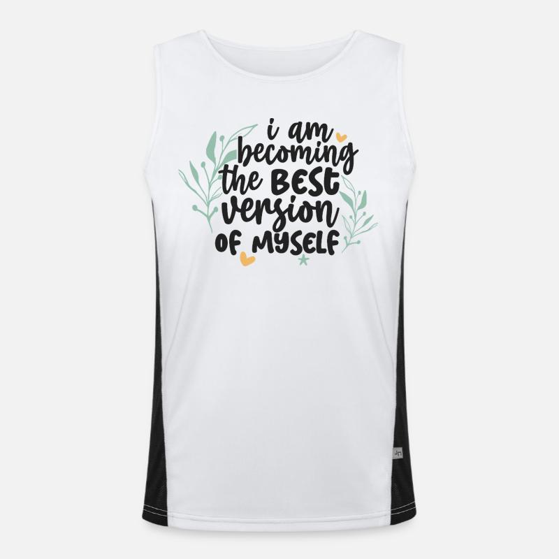Mein bestes Selbstzitat-Design werden Funktionelles Kontrast-Tank Top für Männer 