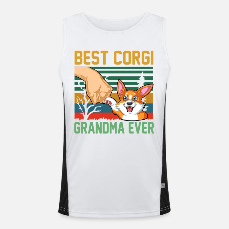 Bestes Corgi Oma aller Zeiten Muttertagsgeschenk Funktionelles Kontrast-Tank Top für Männer 