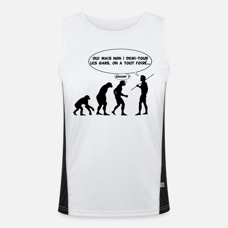 Erreur d'évolution (noir) Débardeur respirant contrasté Homme 