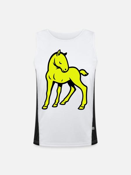 Cheval mignon - Débardeur respirant contrasté Homme - blanc/noir