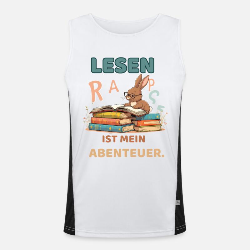 Aventure de lecture avec des lapins Débardeur respirant contrasté Homme 
