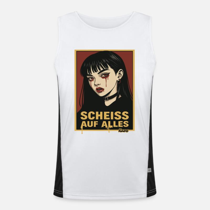Emo Gothic Girl mit Aussage Funktionelles Kontrast-Tank Top für Männer 