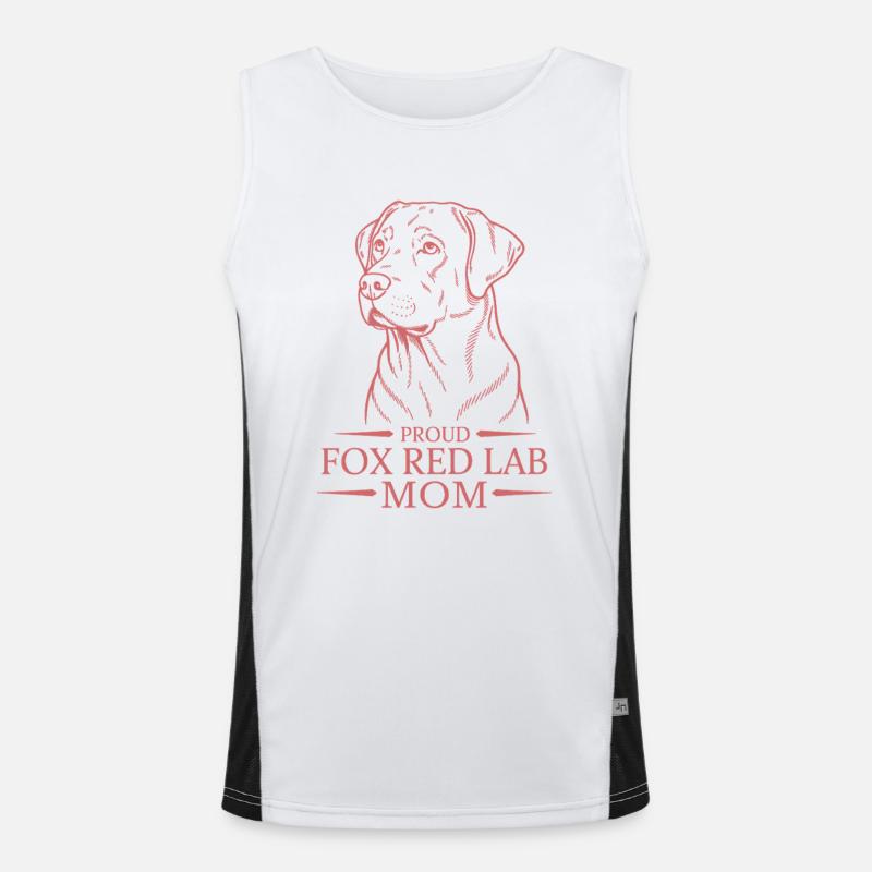 Proud Fox Red Lab Mom Funktionelles Kontrast-Tank Top für Männer 