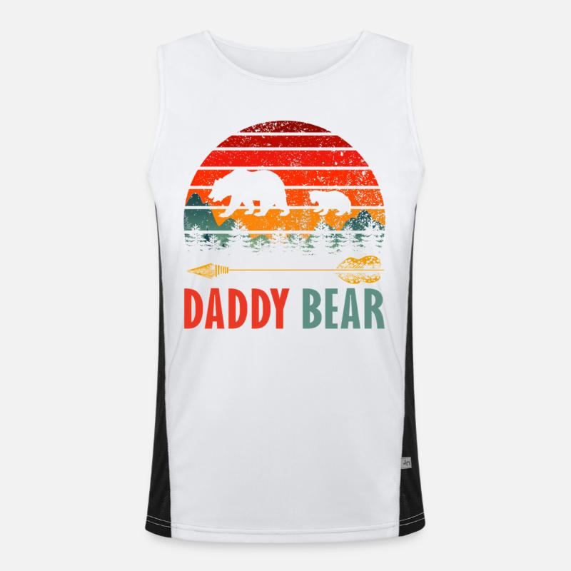 Daddy Bear Wild Forest Sunset Design Funktionelles Kontrast-Tank Top für Männer 