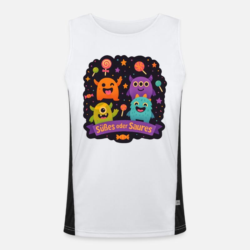 Süßes oder Saures - Monsterparty Funktionelles Kontrast-Tank Top für Männer 