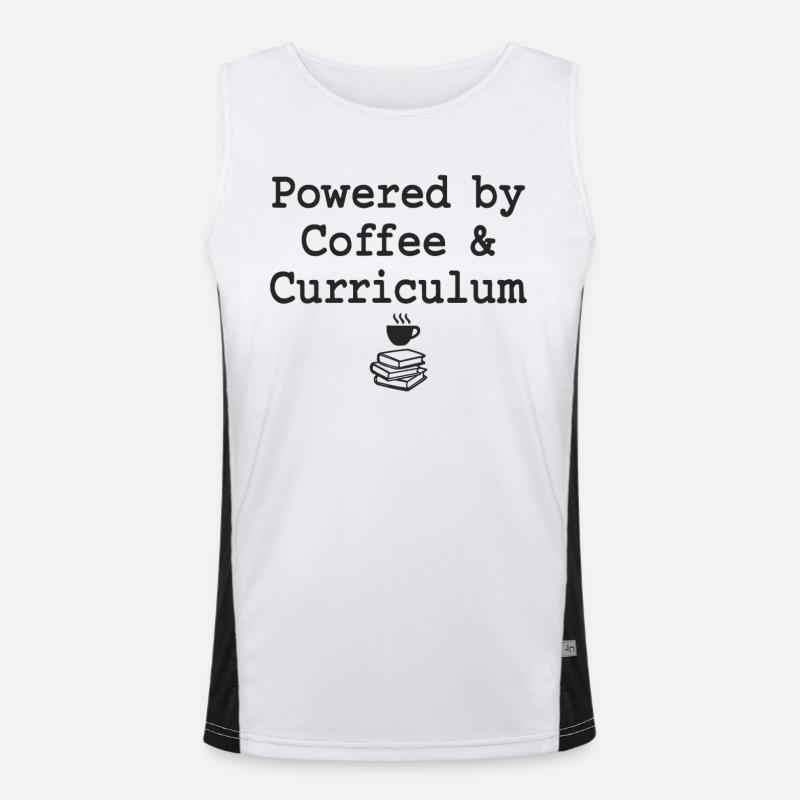 Propulsé par Coffee &amp; Curriculum Déclaration sur le café Débardeur respirant contrasté Homme 