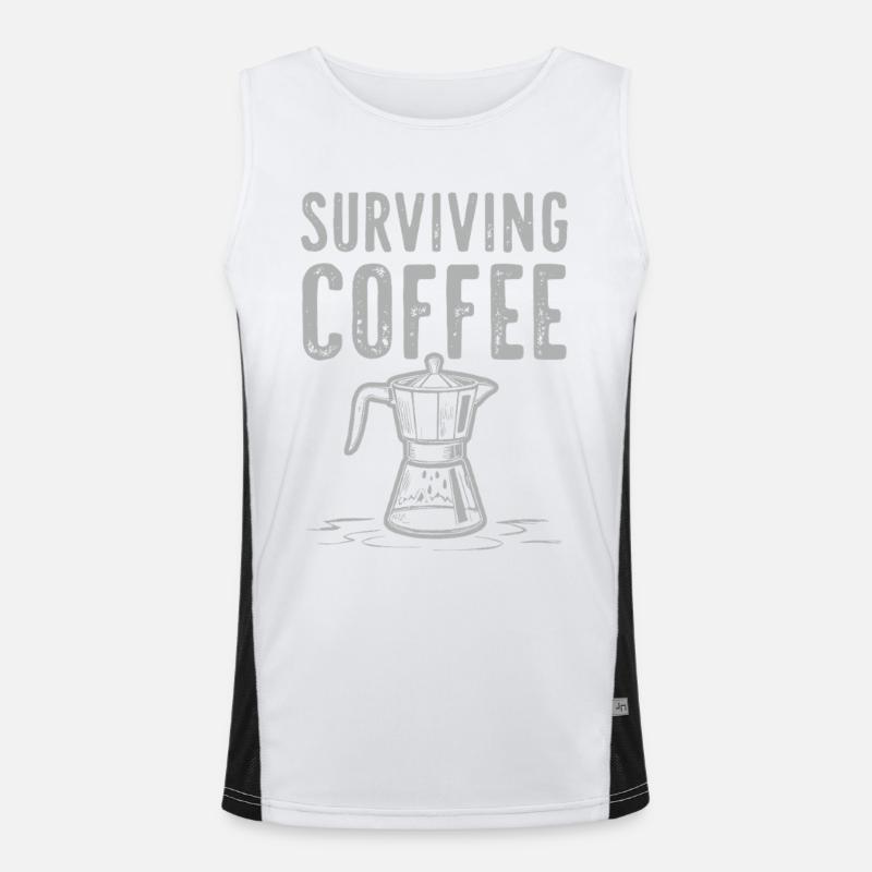 Surviving Coffee - Kaffeeliebe                     Funktionelles Kontrast-Tank Top für Männer 