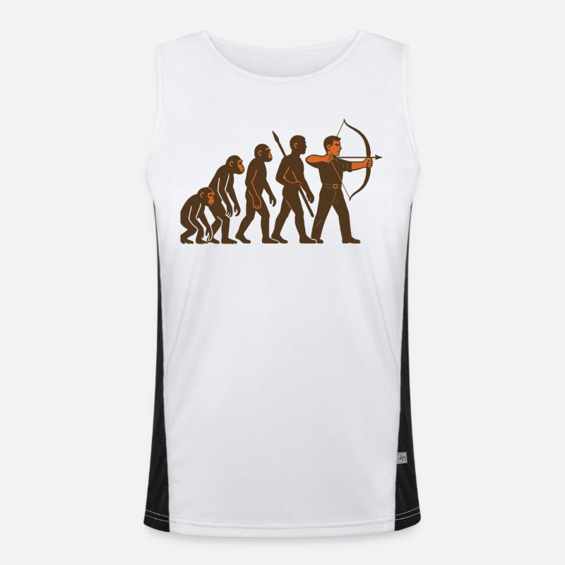 Archery Evolution Bogenschütze Bogen Ziel Funktionelles Kontrast-Tank Top für Männer 