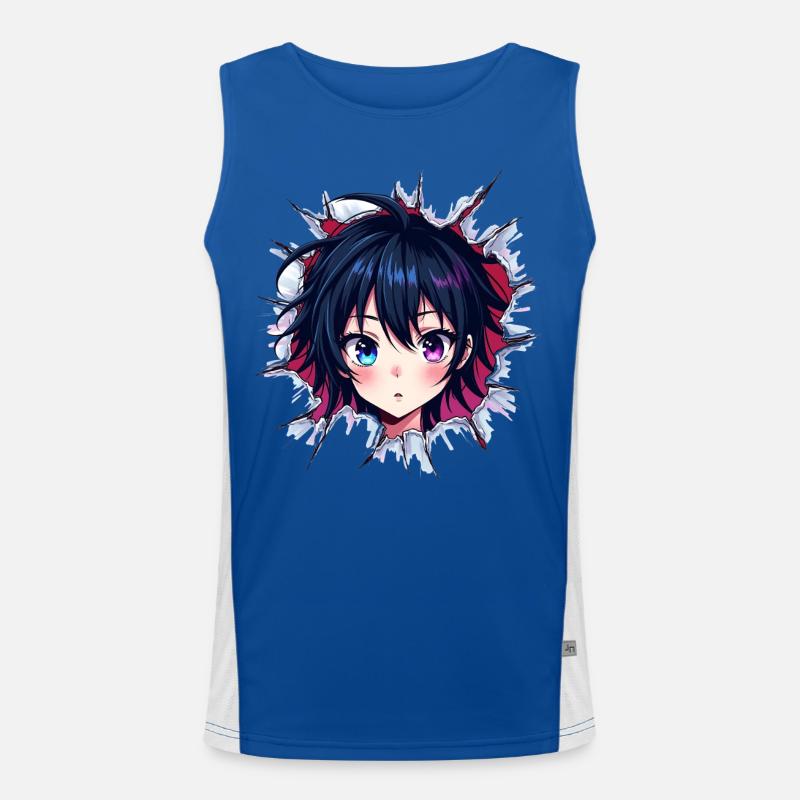 Fille d’anime avec des yeux changeants de couleur Débardeur respirant contrasté Homme 