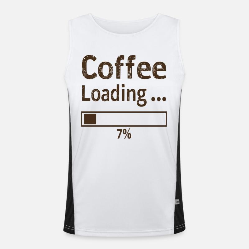 Coffee Loading Spruch Zitat Funktionelles Kontrast-Tank Top für Männer 