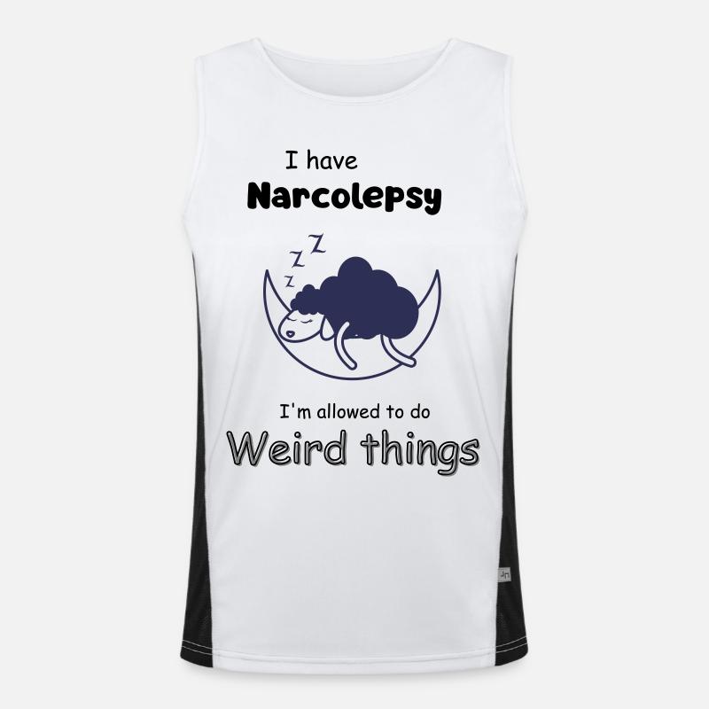 Sleeping sheep in the moonlight with narcolepsy Men's Functional Contrast Tank Top 