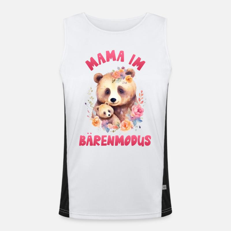 Werdende Mutter MAMA IM BÄRENMODUS Lustig Funktionelles Kontrast-Tank Top für Männer 