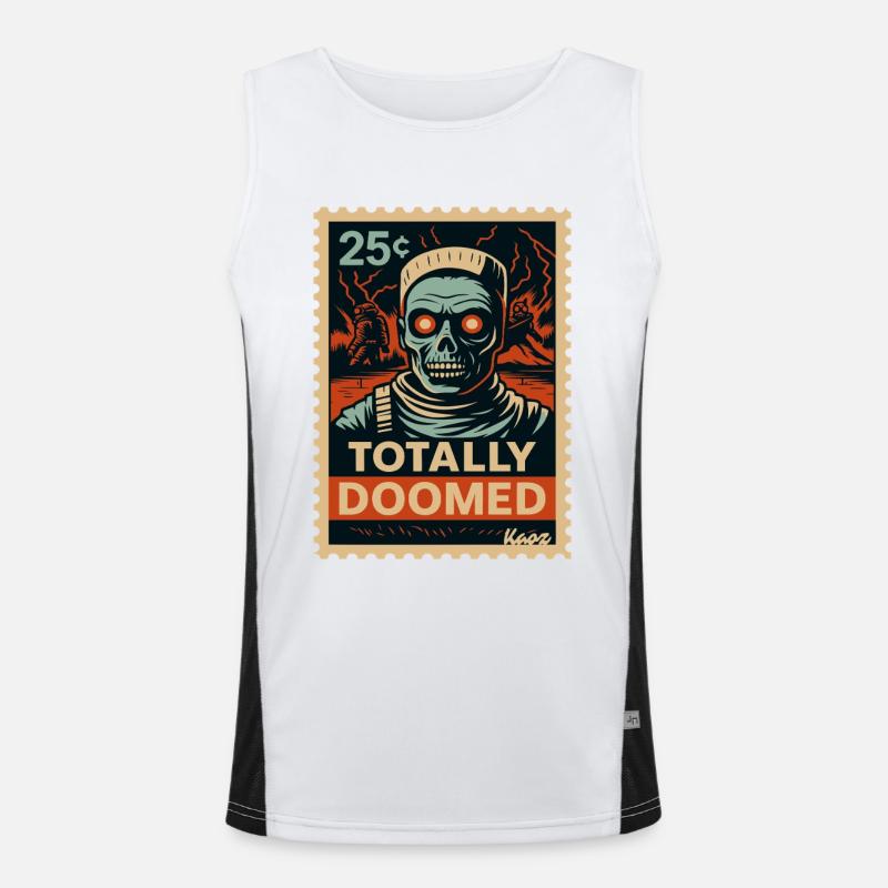 Apokalyptischer Schädel Illustrationsdesign Funktionelles Kontrast-Tank Top für Männer 