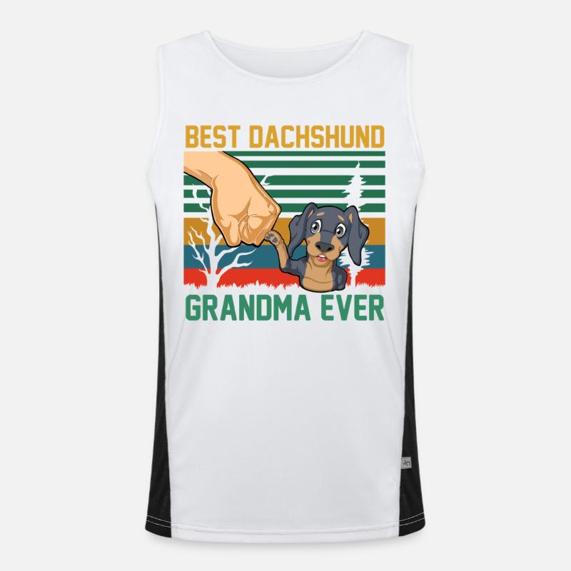 Bestes Dackel-Oma-Design aller Zeiten Funktionelles Kontrast-Tank Top für Männer 