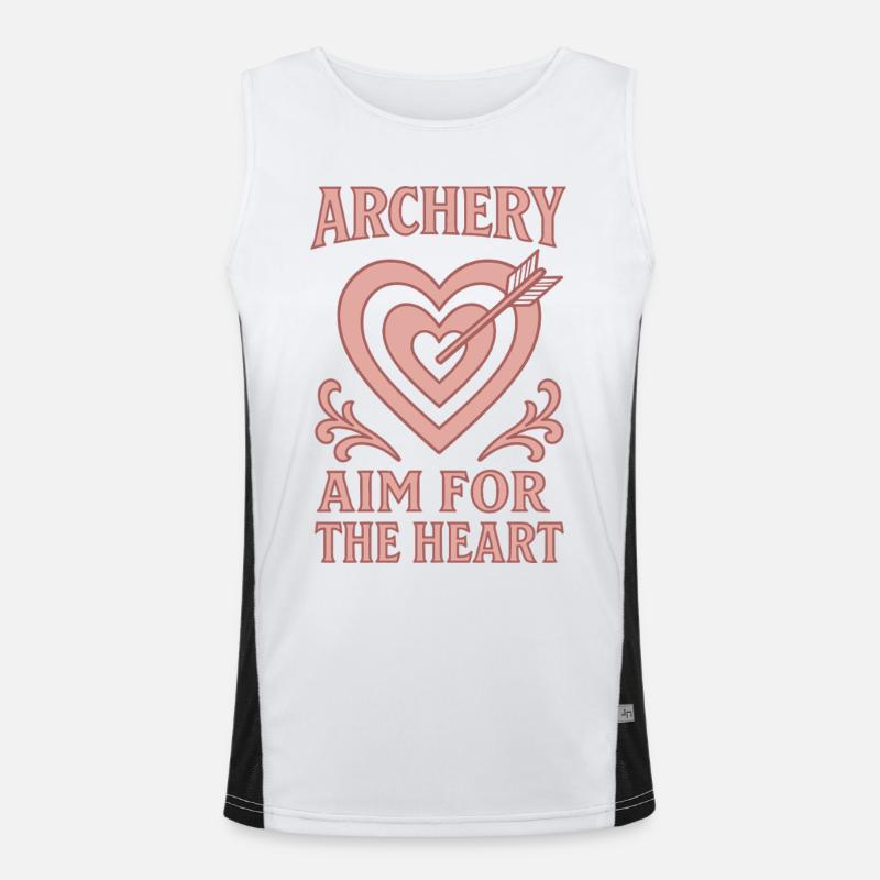 Bogenschießen Aim For The Heart Archer Bogen Funktionelles Kontrast-Tank Top für Männer 