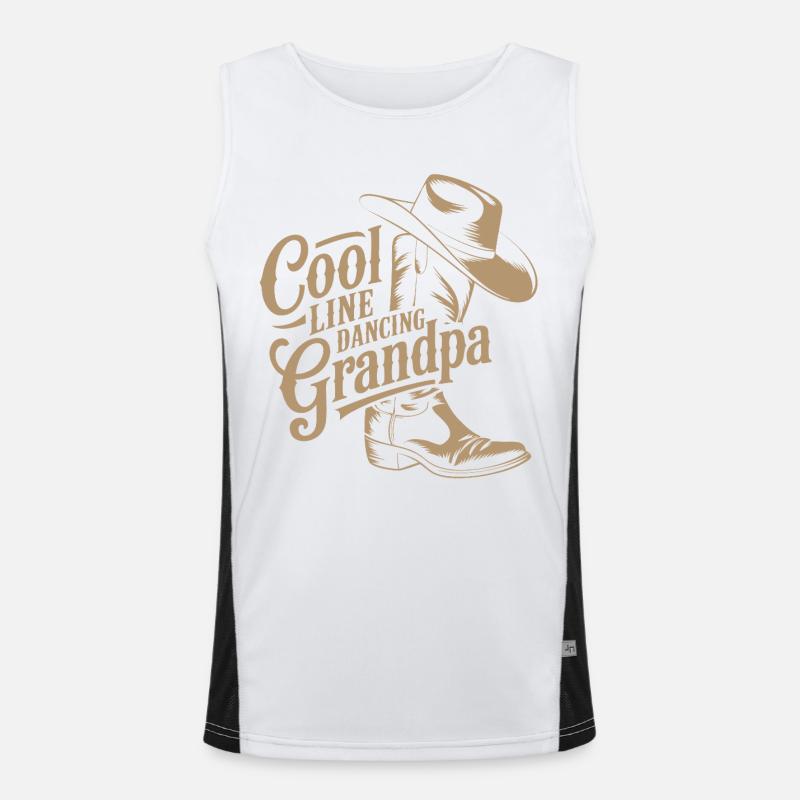 Lässiger Cowboy Linedance Großvater Spruch Funktionelles Kontrast-Tank Top für Männer 