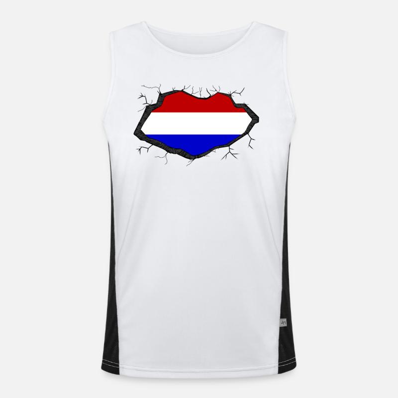 Percée du drapeau hollandais Débardeur respirant contrasté Homme 