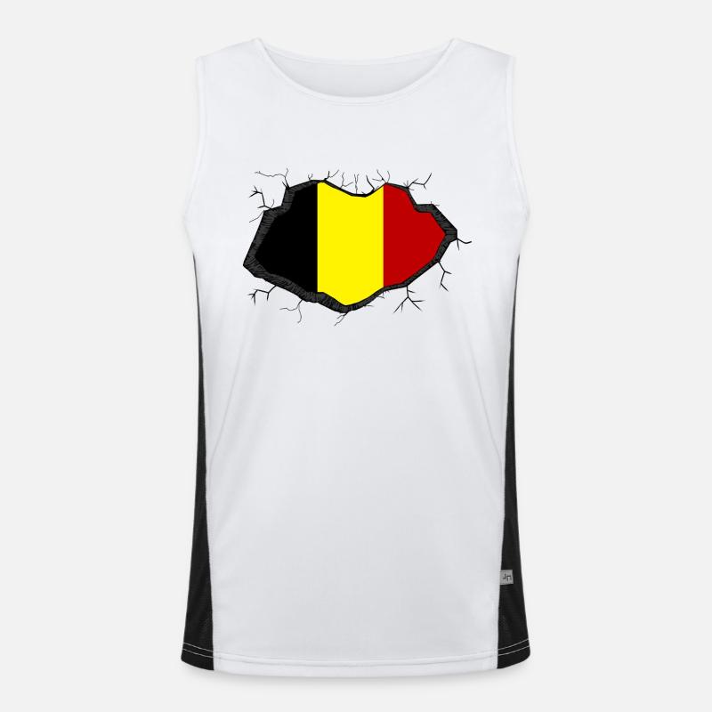 Drapeau de la Belgique Débardeur respirant contrasté Homme 
