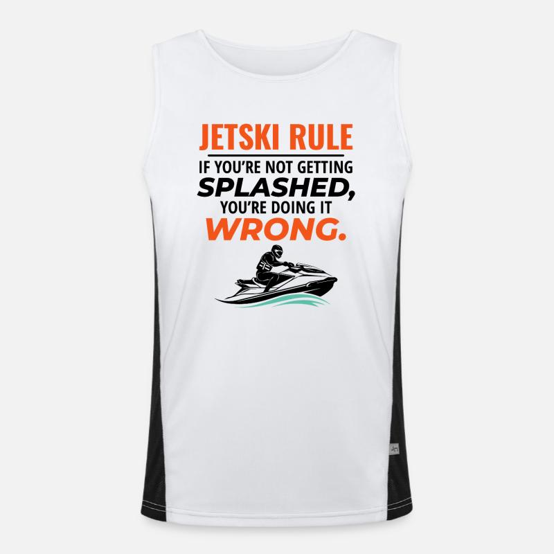 Règle drôle de jetski Splash Riding Citation Débardeur respirant contrasté Homme 
