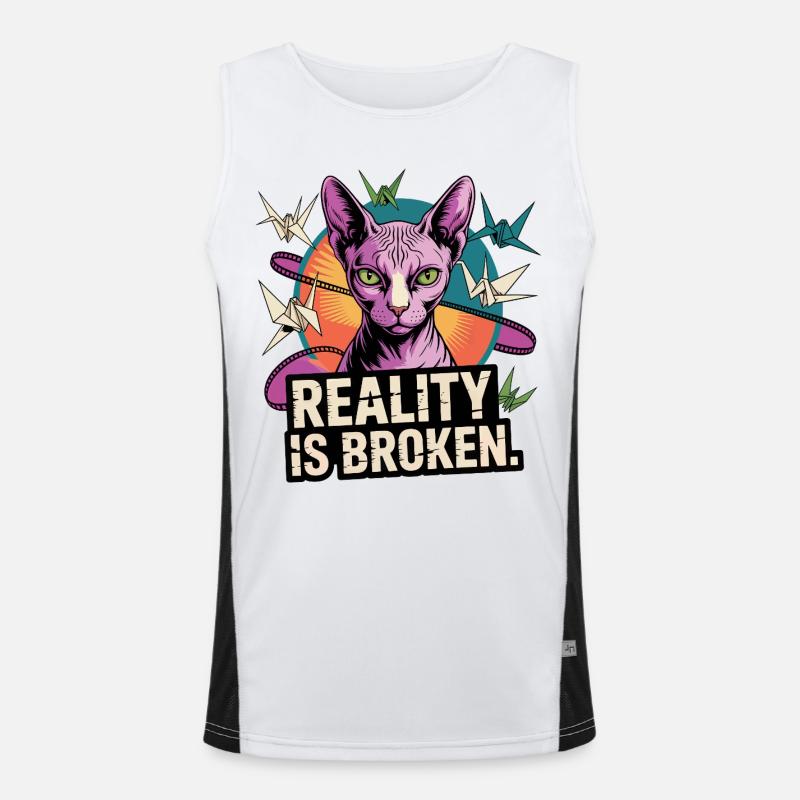 Broken Reality Cat Men's Functional Contrast Tank Top 