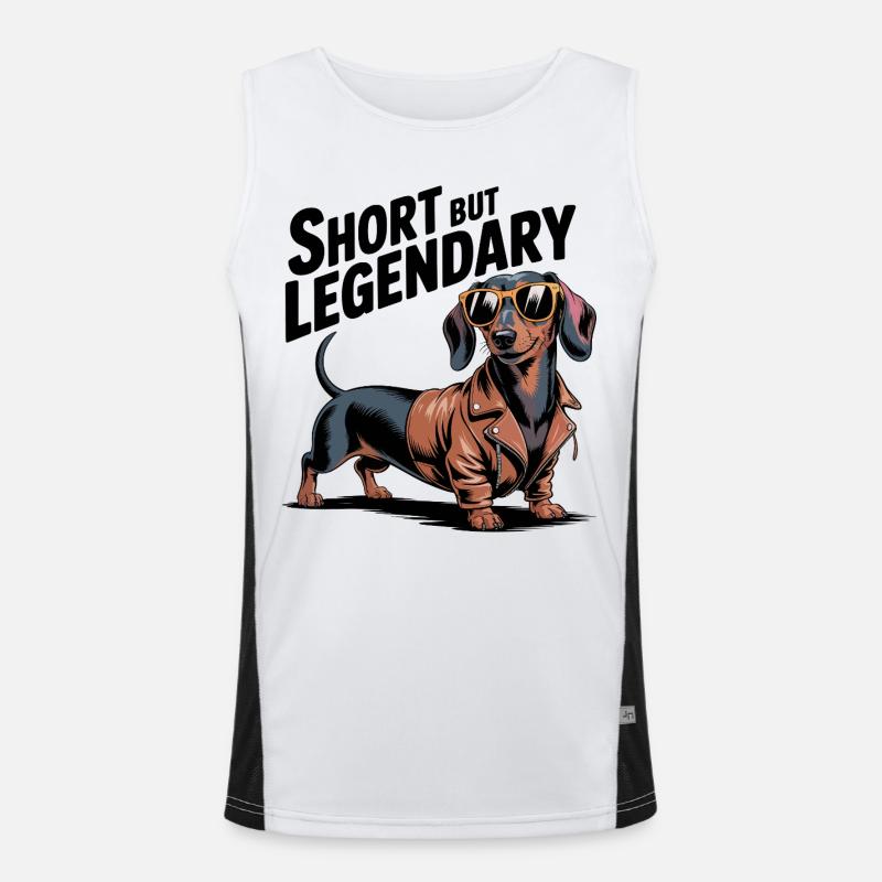 Legendärer Dackel Funktionelles Kontrast-Tank Top für Männer 