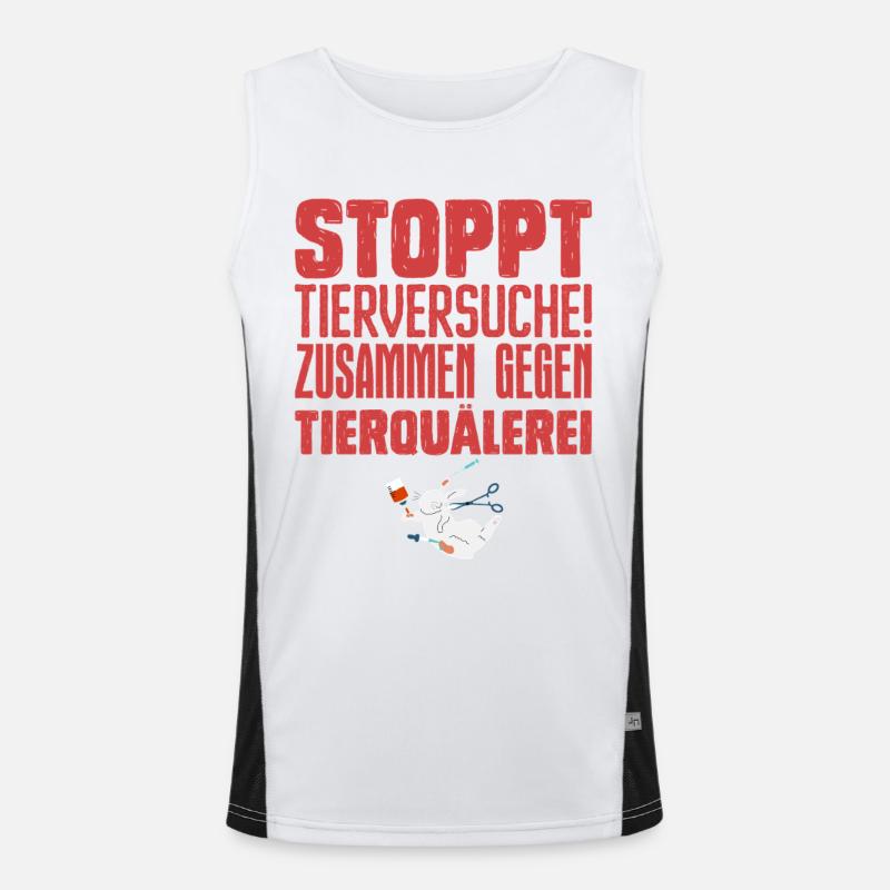 Animal protection STOP ANIMAL TESTING TOGETHER AGAINST Men's Functional Contrast Tank Top 
