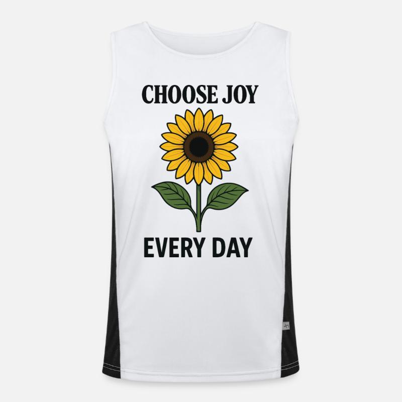 Choose Joy Every Day Mindfulness Affirmation - Men's Functional Contrast Tank Top  - white/black