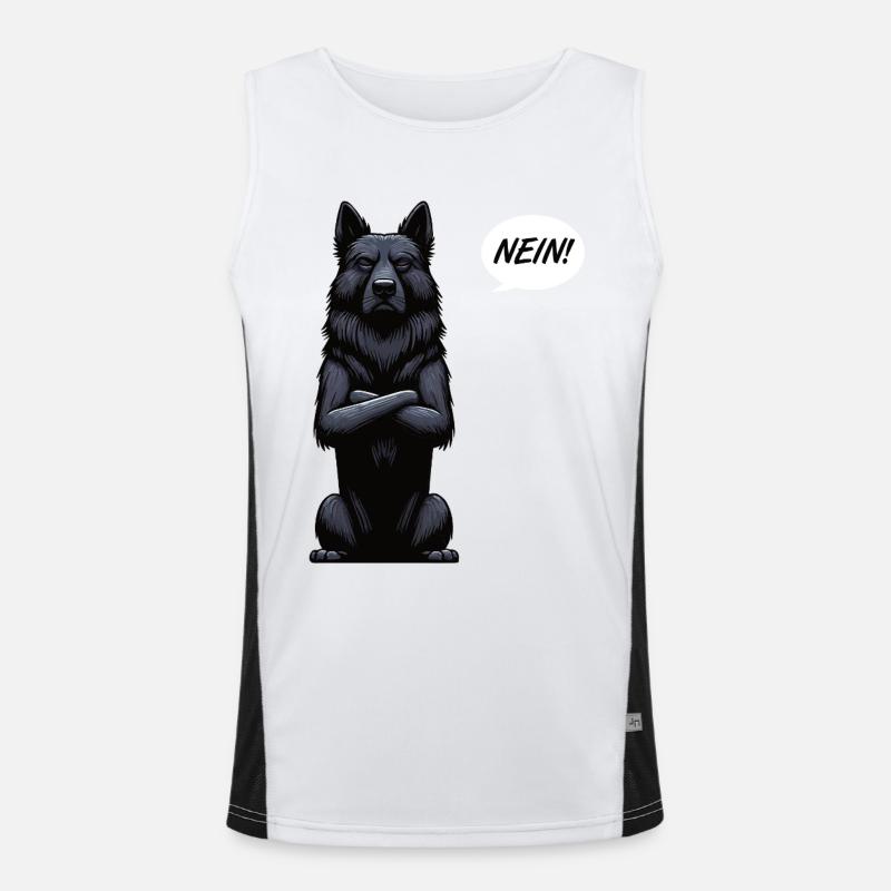 Nein Schwarzer Schäferhund Schäferhundbesitzer  Funktionelles Kontrast-Tank Top für Männer 
