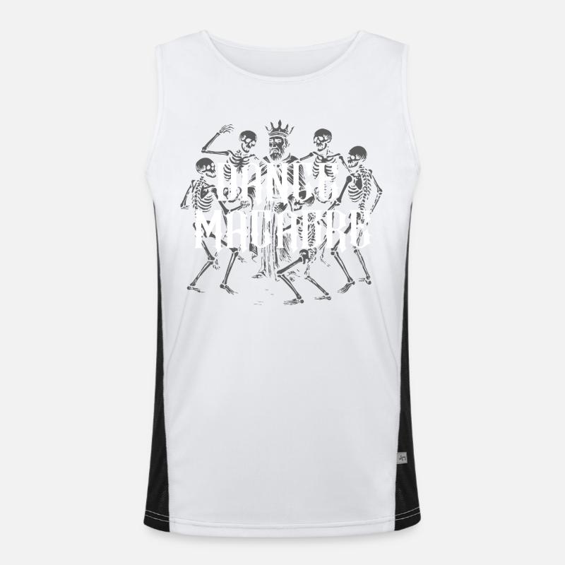 Regal Skeleton Dance Illustration Men's Functional Contrast Tank Top 