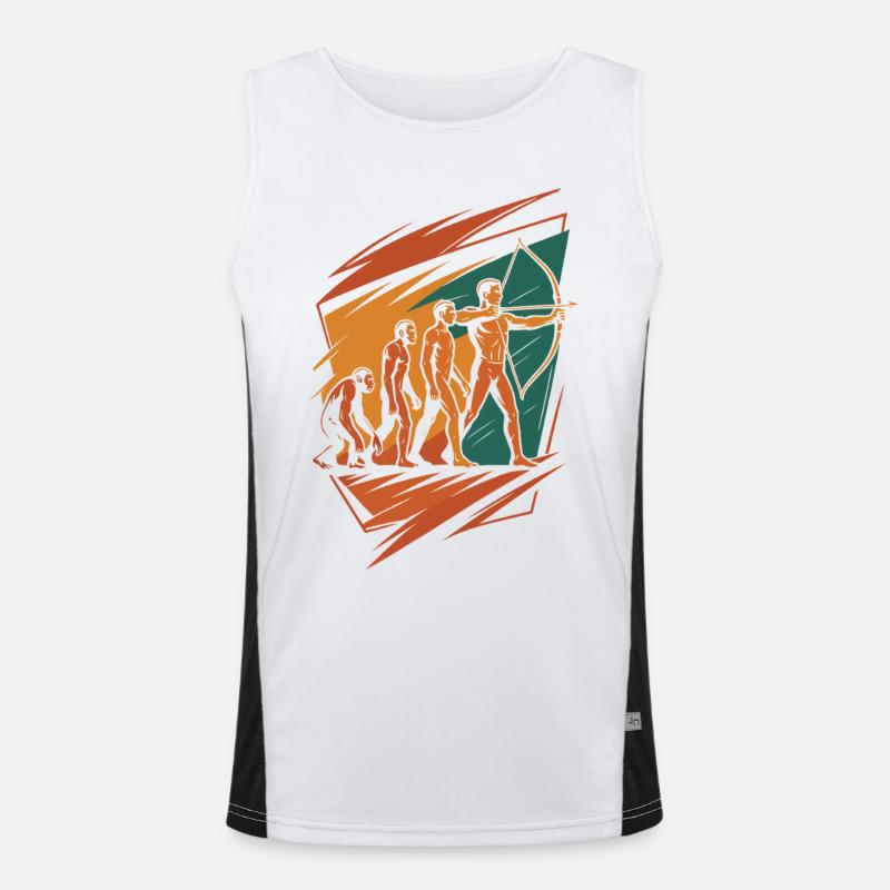 Evolution of Archery Archer Bow Target - Men's Functional Contrast Tank Top  - white/black
