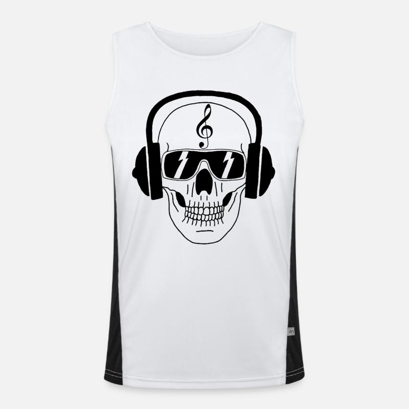 Skull and music Men's Functional Contrast Tank Top 