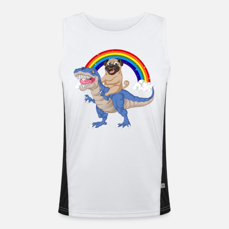 Dummer Mops Funktionelles Kontrast-Tank Top für Männer 