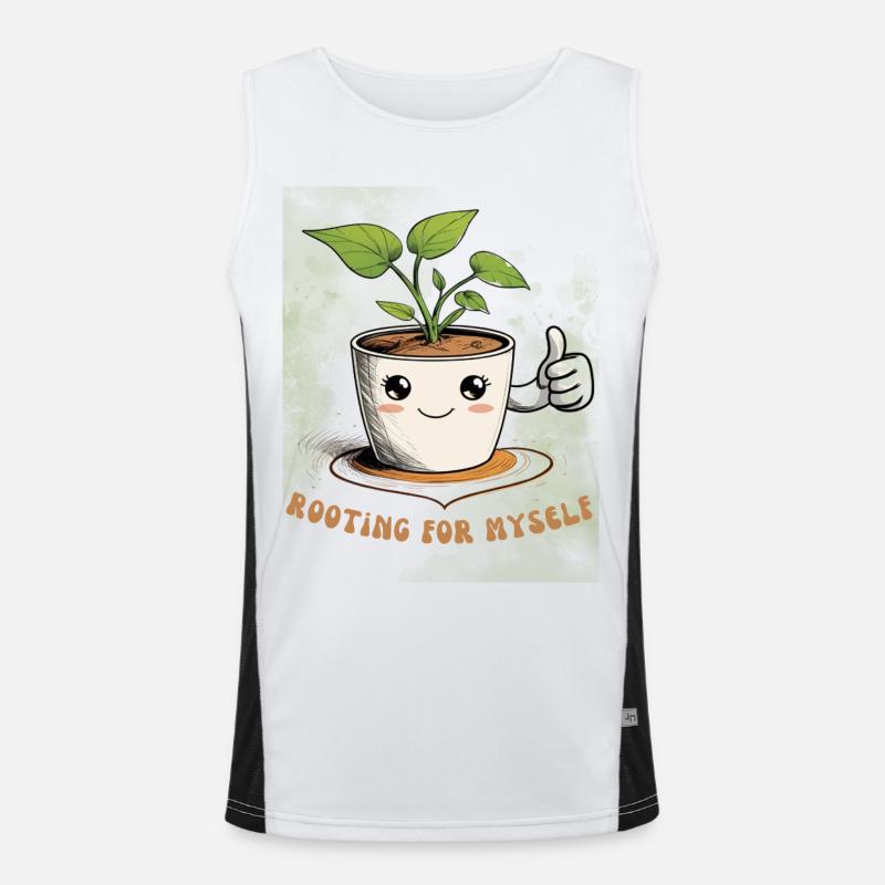 Mignon pot de fleurs avec breloque Débardeur respirant contrasté Homme 