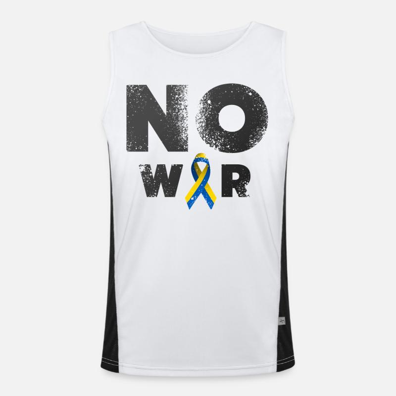 No War in Ukraine Design Funktionelles Kontrast-Tank Top für Männer 