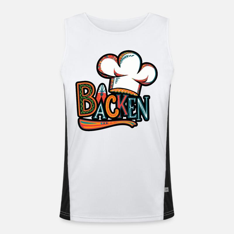 Baker chef hat illustration Men's Functional Contrast Tank Top 
