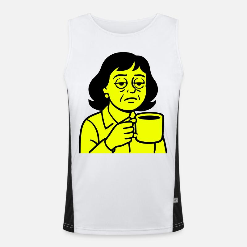Grumpy coffee lady - Men's Functional Contrast Tank Top  - white/black