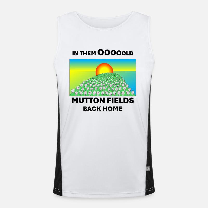 Mutton fields back home - Men's Functional Contrast Tank Top  - white/black