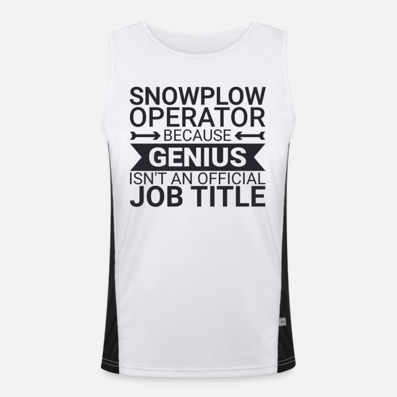 Snowplow Operator Genius Schneepflugfahrer Funktionelles Kontrast-Tank Top für Männer 