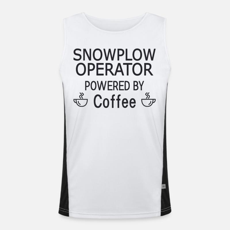 Snowplow Operator Powered Coffee Schneepflugfahrer Funktionelles Kontrast-Tank Top für Männer 