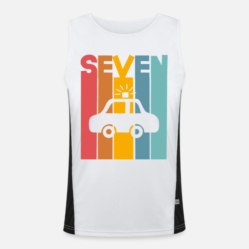 7. Geburtstag Polizei Funktionelles Kontrast-Tank Top für Männer 