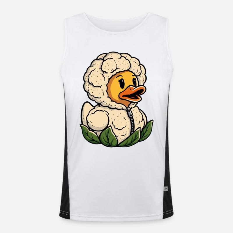Cauliflower Duck Rubber Duck Squeaking Duck Rubber Duck Men's Functional Contrast Tank Top 