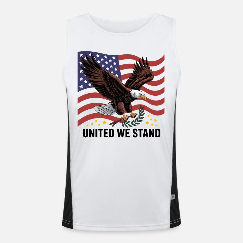 Adler und Flagge Funktionelles Kontrast-Tank Top für Männer 
