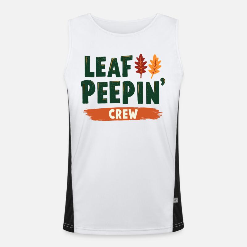 Leaf Peeping Crew Spruch Zitat Funktionelles Kontrast-Tank Top für Männer 