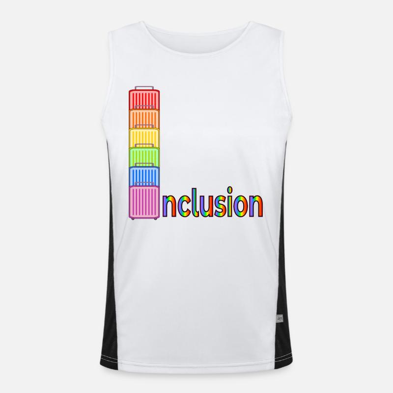 INCLUSION PRIDE RAINBOW SUITCASE Men's Functional Contrast Tank Top 