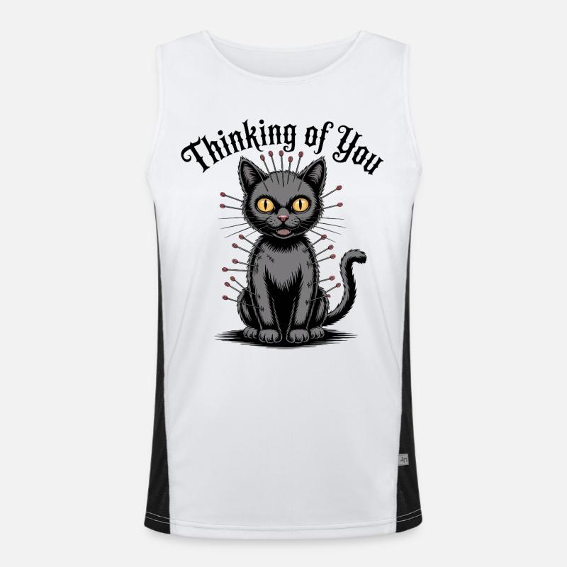 Voodoo Cat denkt an dich Funktionelles Kontrast-Tank Top für Männer 