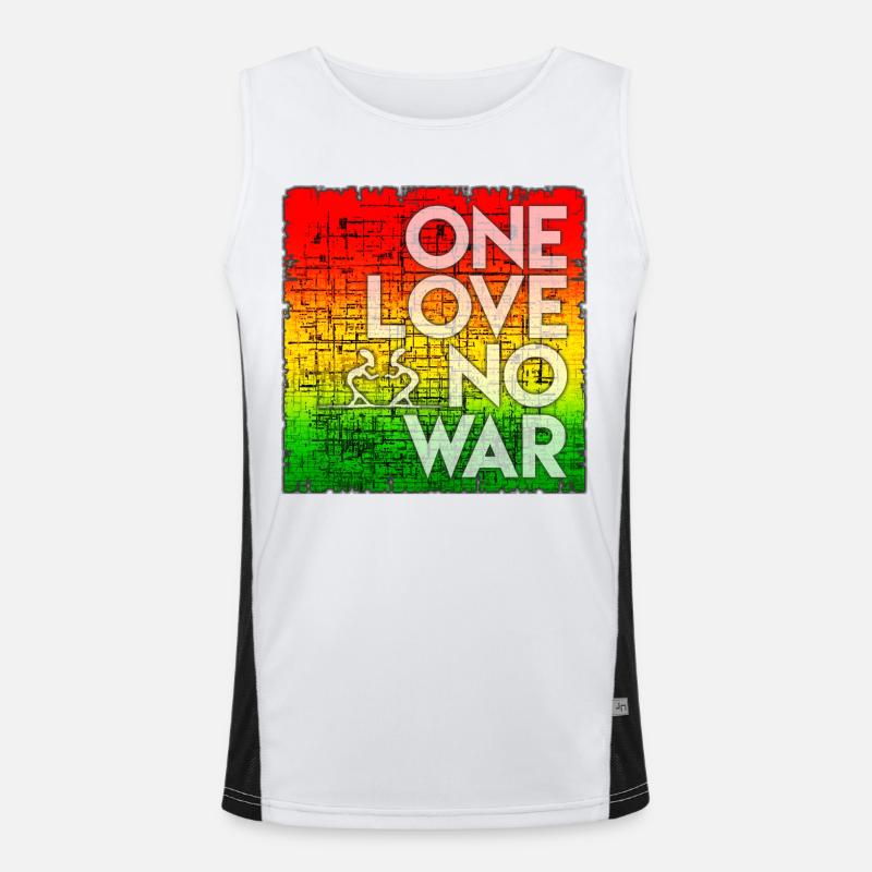 Peace statement in rainbow design Men's Functional Contrast Tank Top 