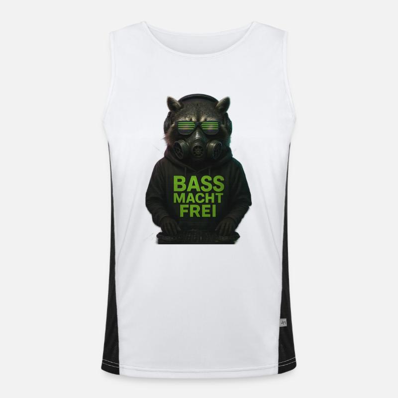 Hardcore Techno Design Bass vous libère Rave Motif Débardeur respirant contrasté Homme 