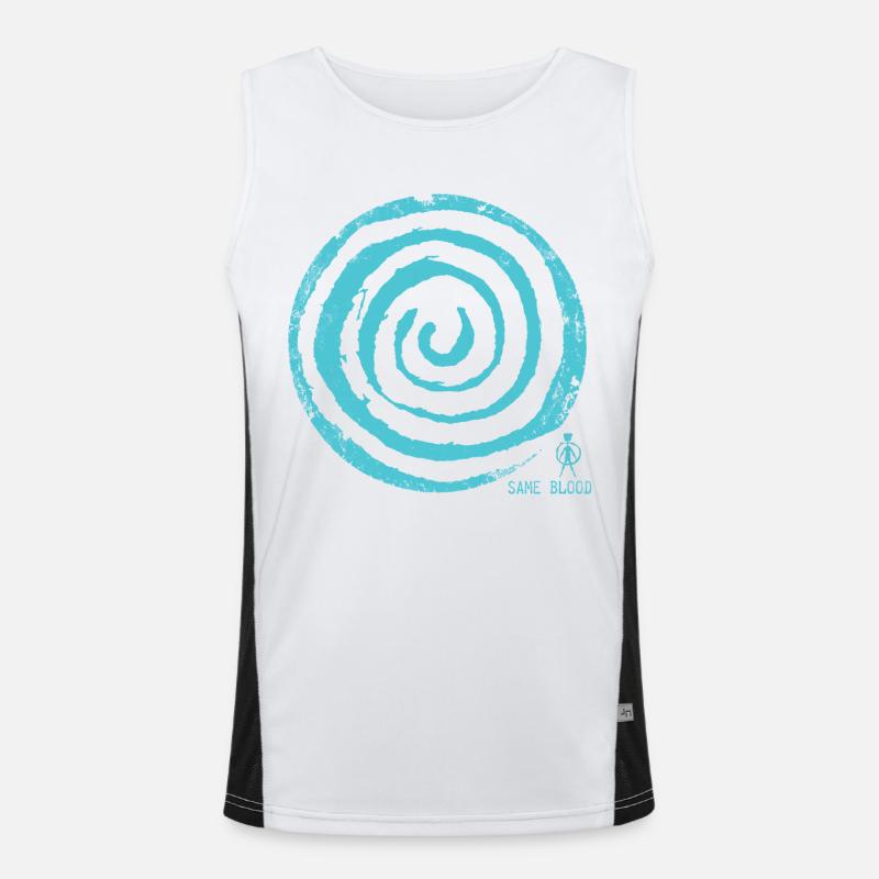 Spirale abstraite en bleu Débardeur respirant contrasté Homme 