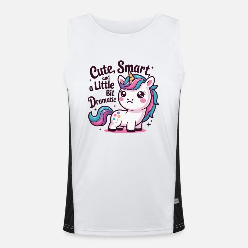 Charm licorne mignon avec humour Débardeur respirant contrasté Homme 